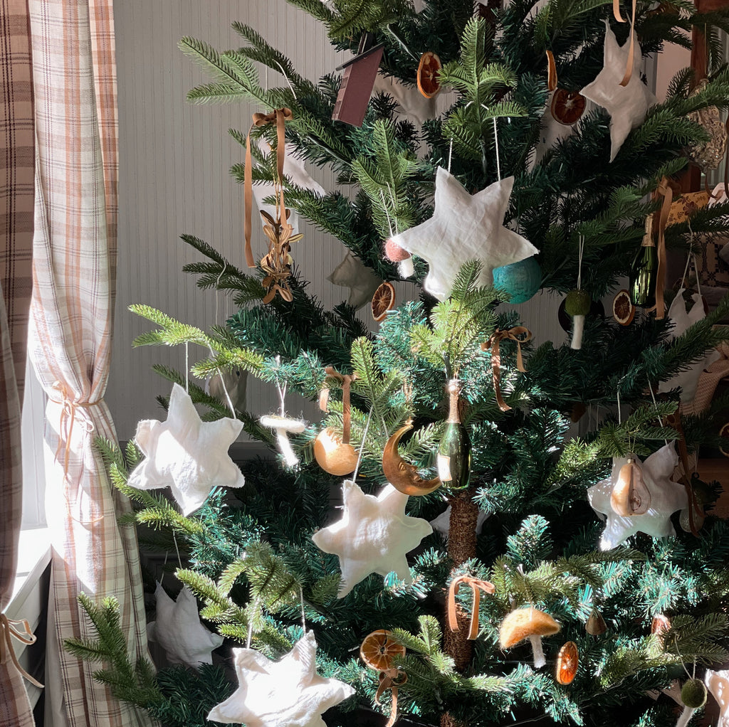 Plush Linen Star Ornament