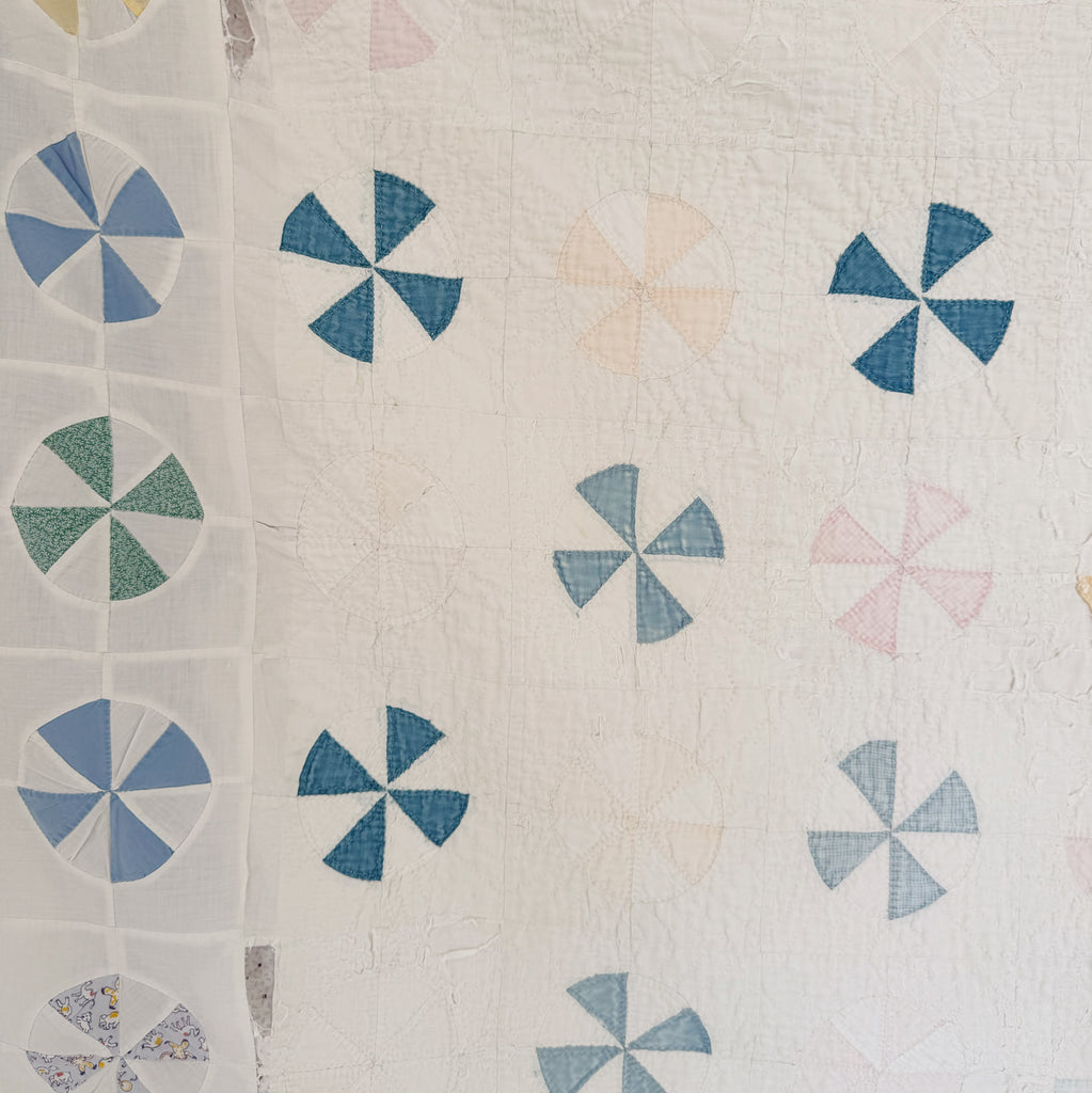 Vintage Spinning Tops Lap Quilt