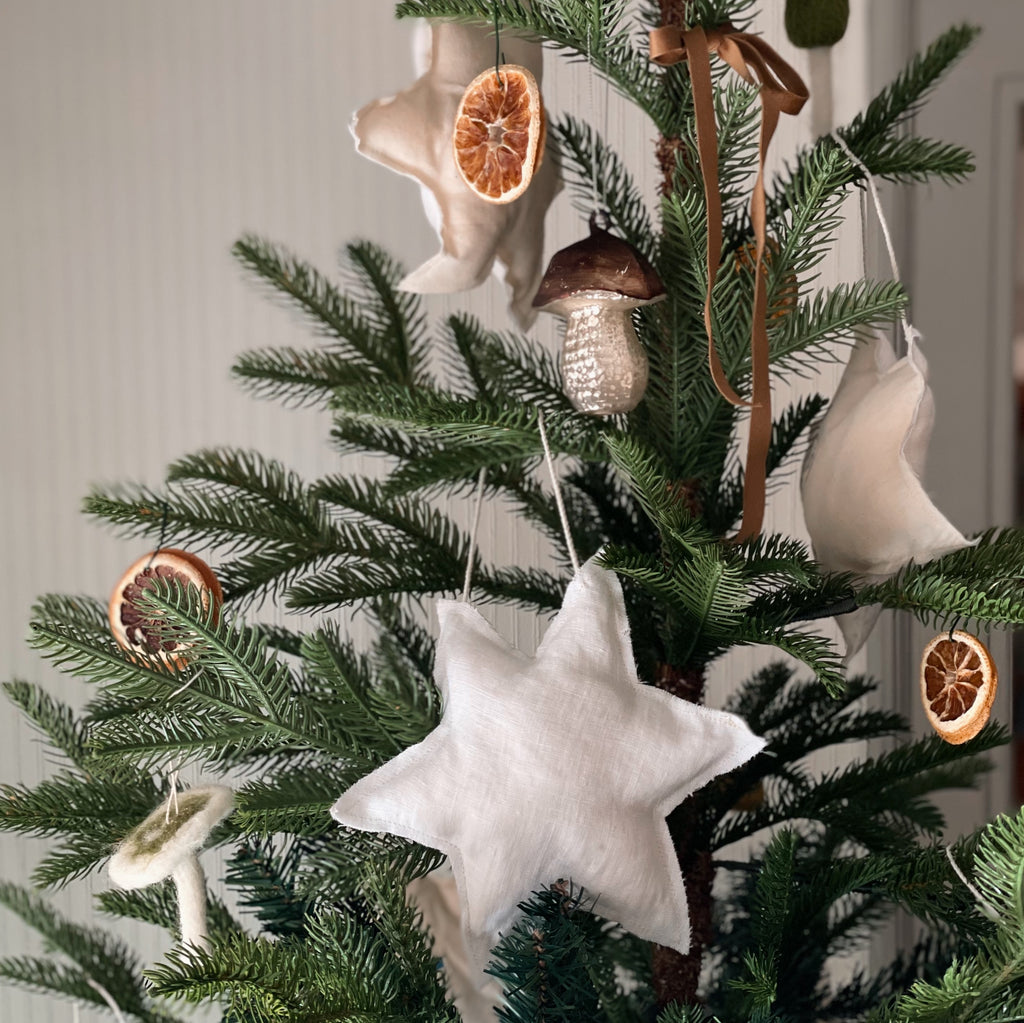 Plush Linen Star Ornament