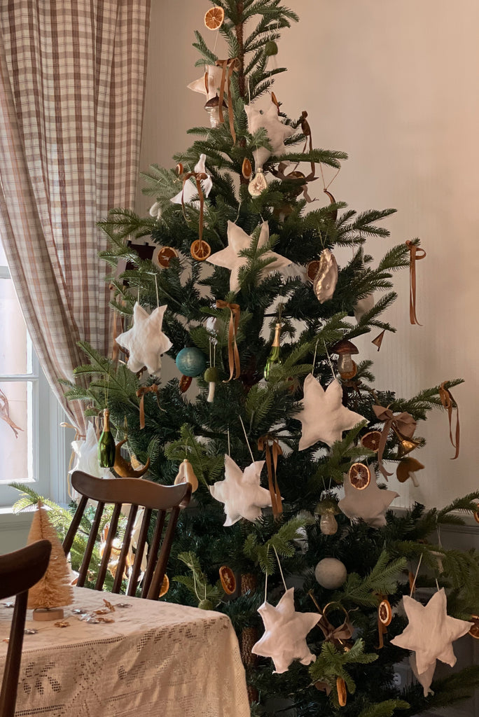 Plush Linen Star Ornament