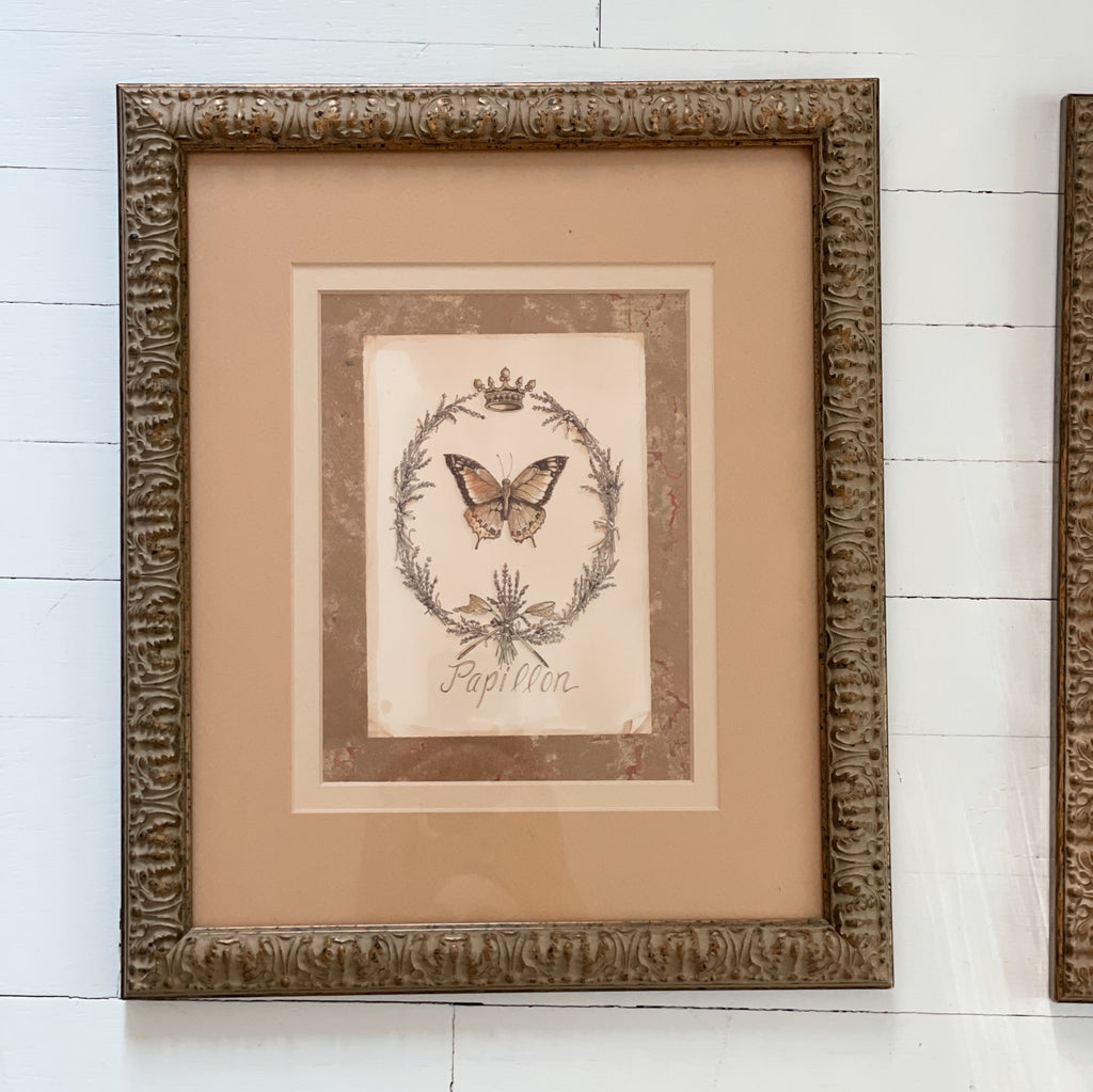 Set of Four Framed French Nature Prints