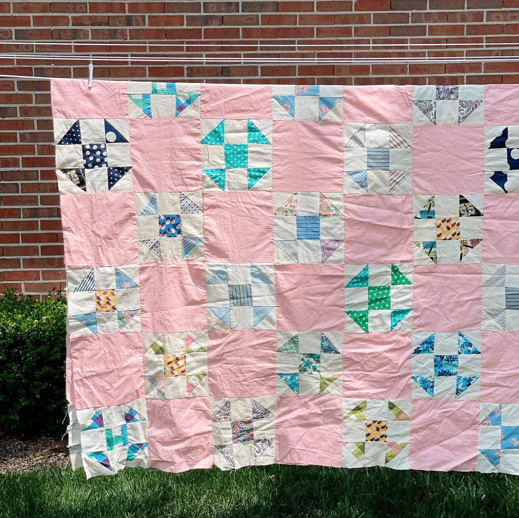 Sylvie | Vintage Pink Shoo Fly Quilt Top