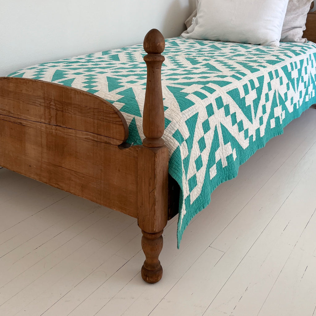 Vintage Turquoise Geometric Quilt