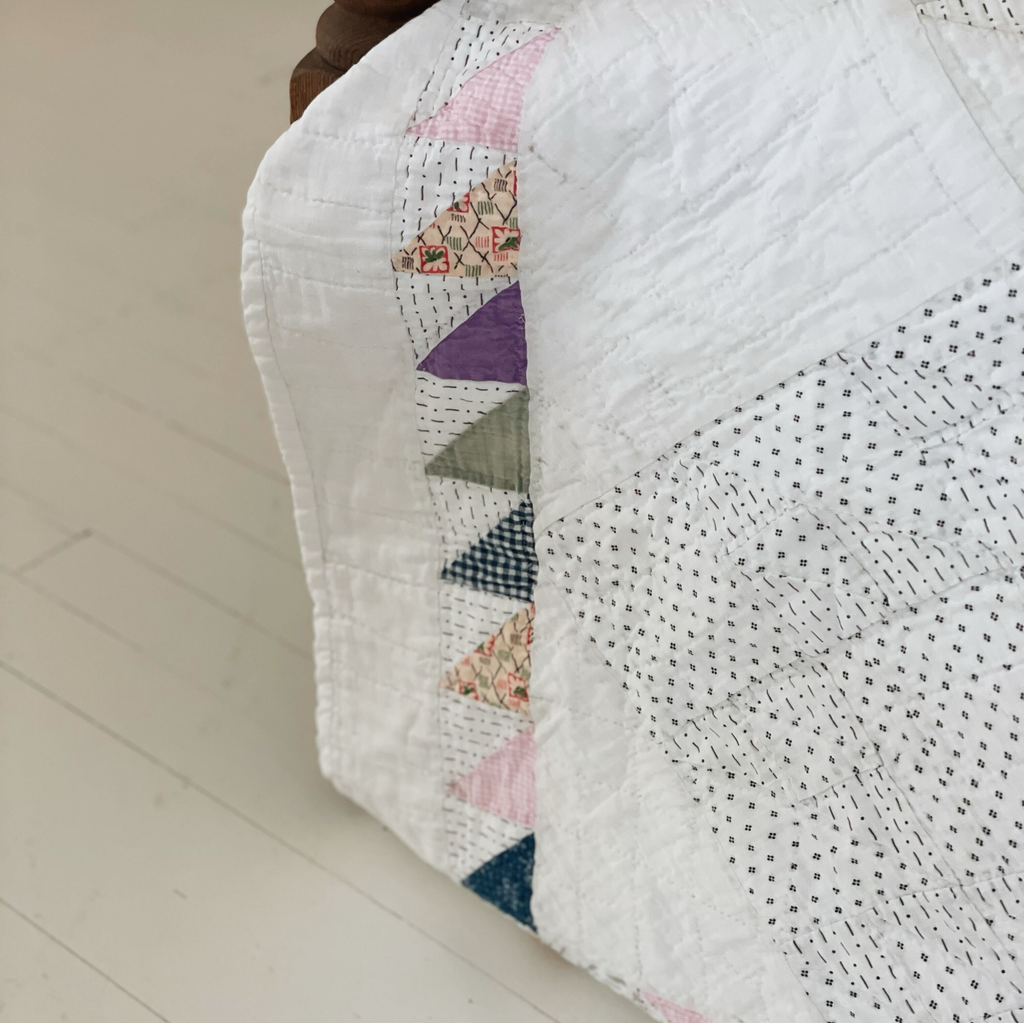 Vintage Flying Geese Patchwork Quilt