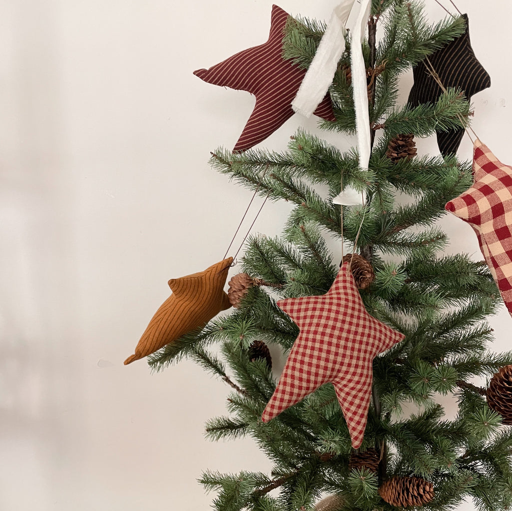 Plush Primitive Star Ornament Set