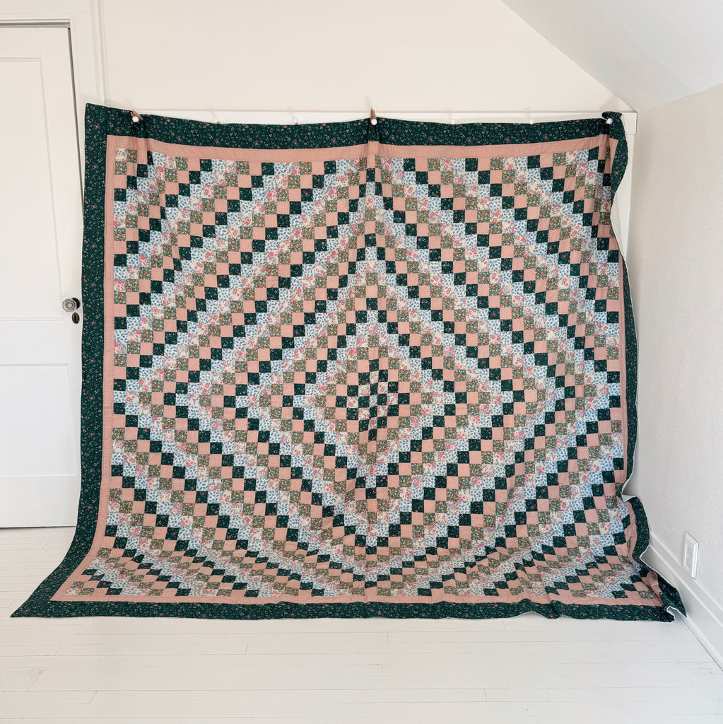 Hand-Stitched Trip Around the World Quilt