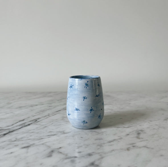 Blue Dainty Floral Handmade Cup