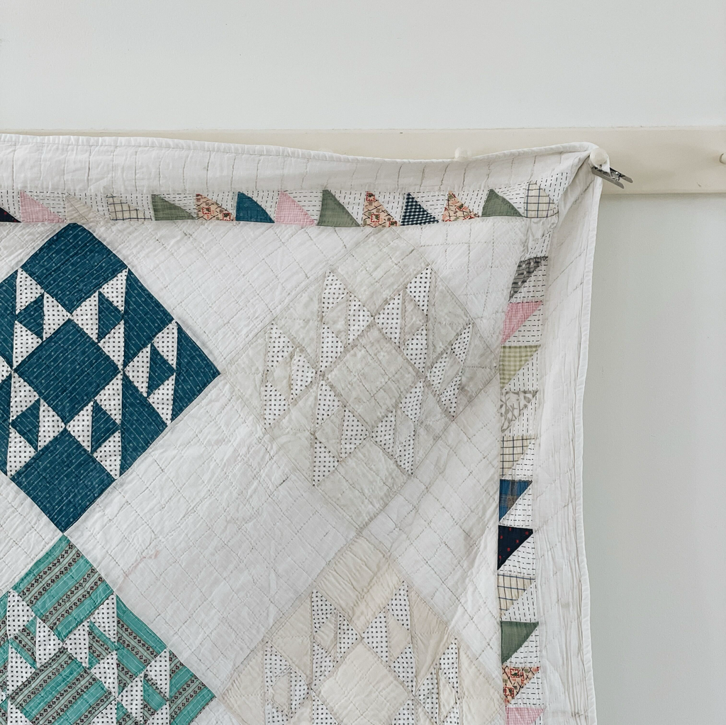 Vintage Flying Geese Patchwork Quilt