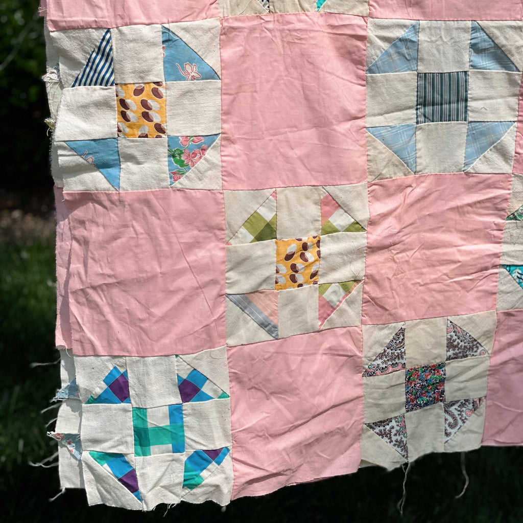Sylvie | Vintage Pink Shoo Fly Quilt Top