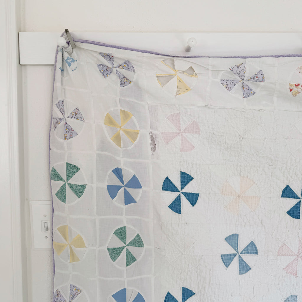 Vintage Spinning Tops Lap Quilt