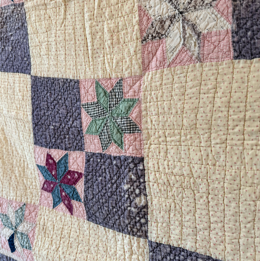 Vintage LeMoyne Star Patchwork Quilt