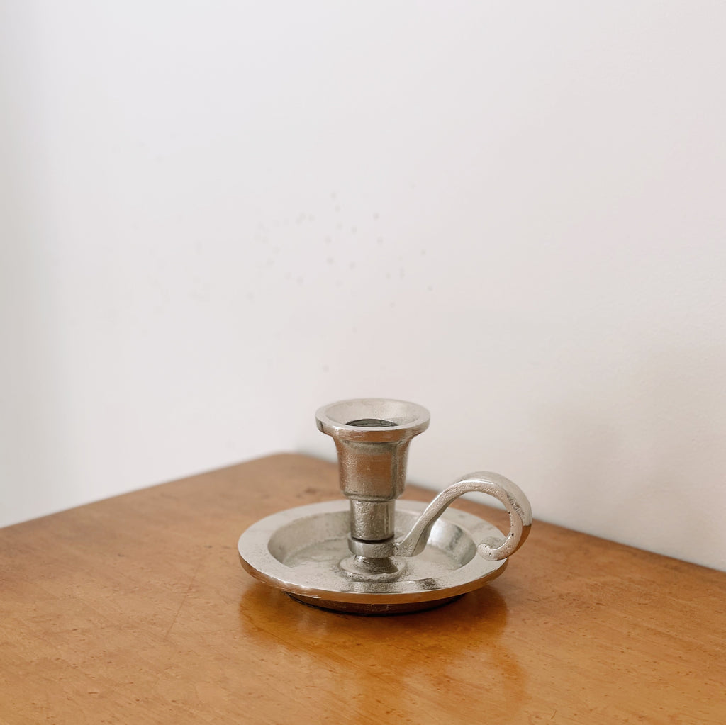 Silver Chamberstick Candle Holder