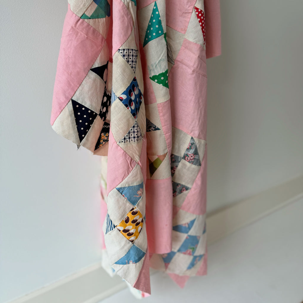 Sylvie | Vintage Pink Shoo Fly Quilt Top