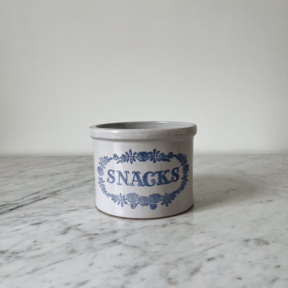 Grey & Blue Stoneware Canister