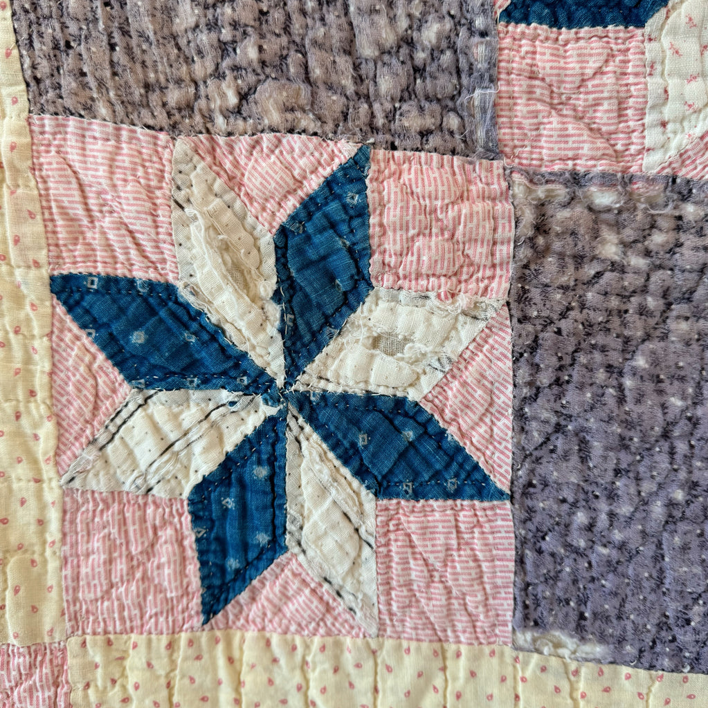 Vintage LeMoyne Star Patchwork Quilt