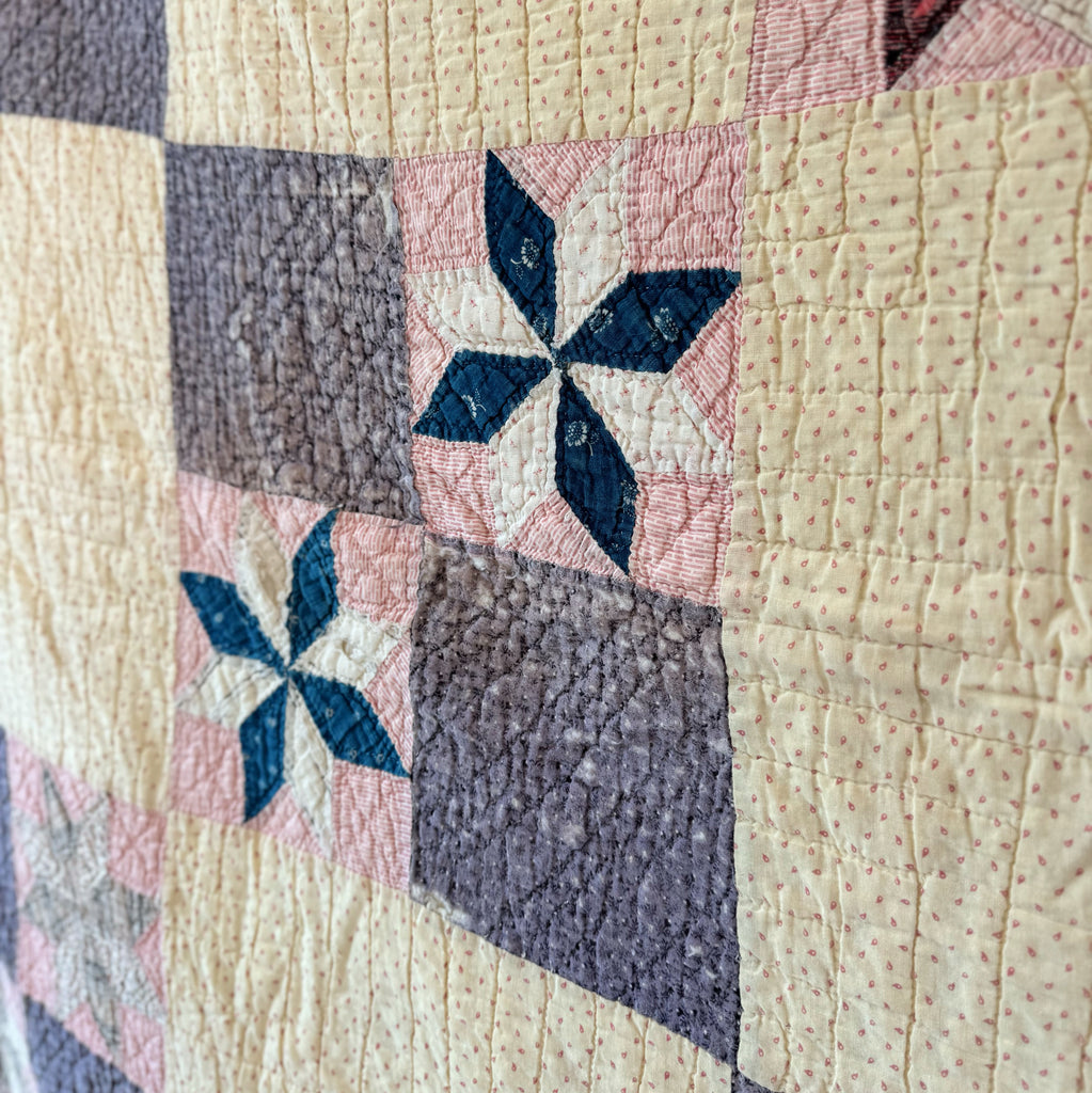 Vintage LeMoyne Star Patchwork Quilt