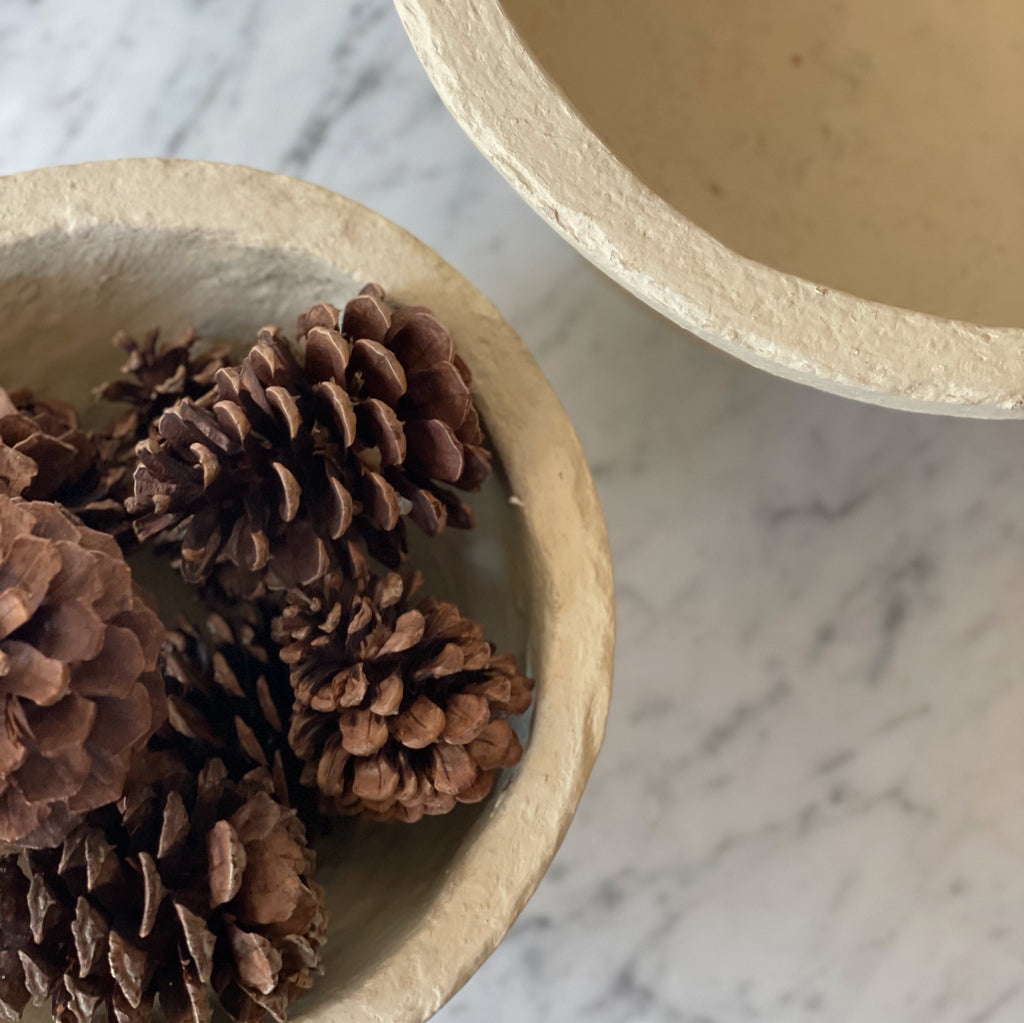 Antiqued Paper-Mâché Bowl