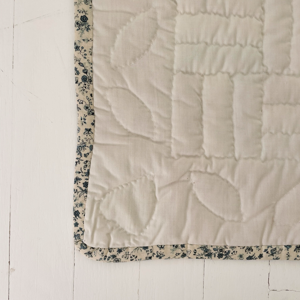Hand-Stitched Cinnamon & Navy Crib Quilt