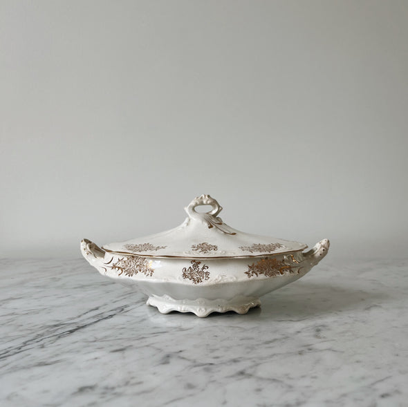 Gold Embossed Soup Tureen