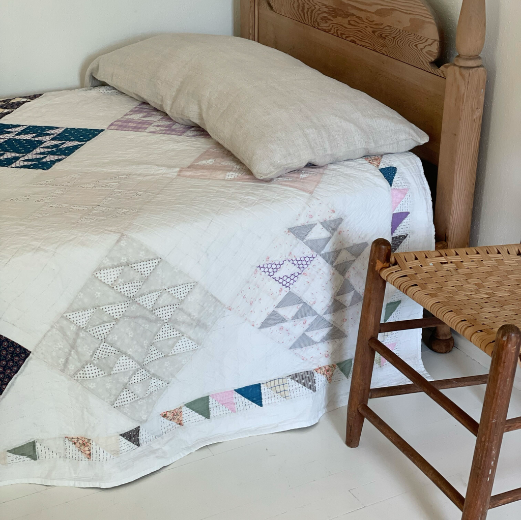 Vintage Flying Geese Patchwork Quilt