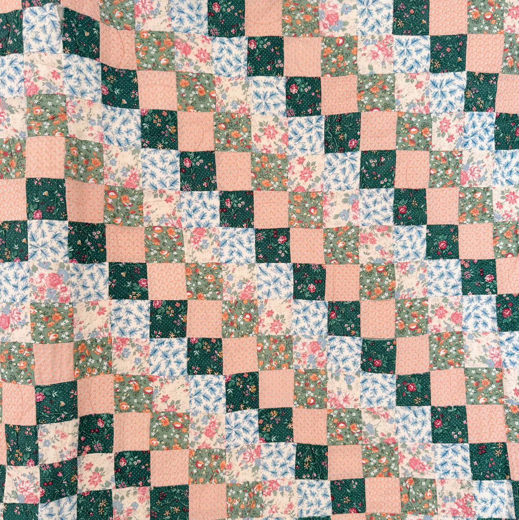 Hand-Stitched Trip Around the World Quilt