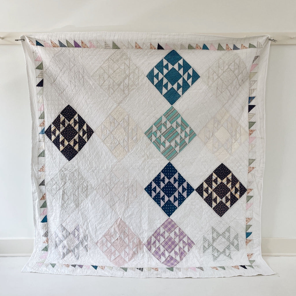 Vintage Flying Geese Patchwork Quilt