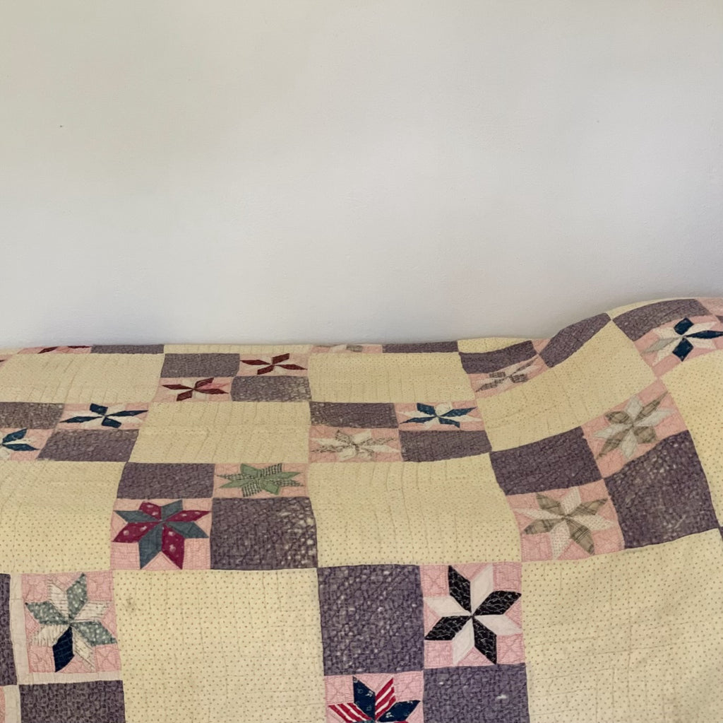 Vintage LeMoyne Star Patchwork Quilt