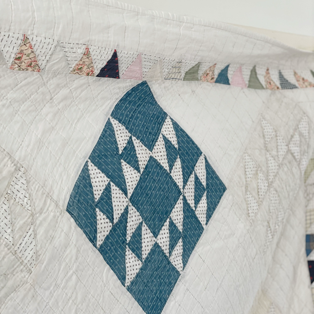 Vintage Flying Geese Patchwork Quilt