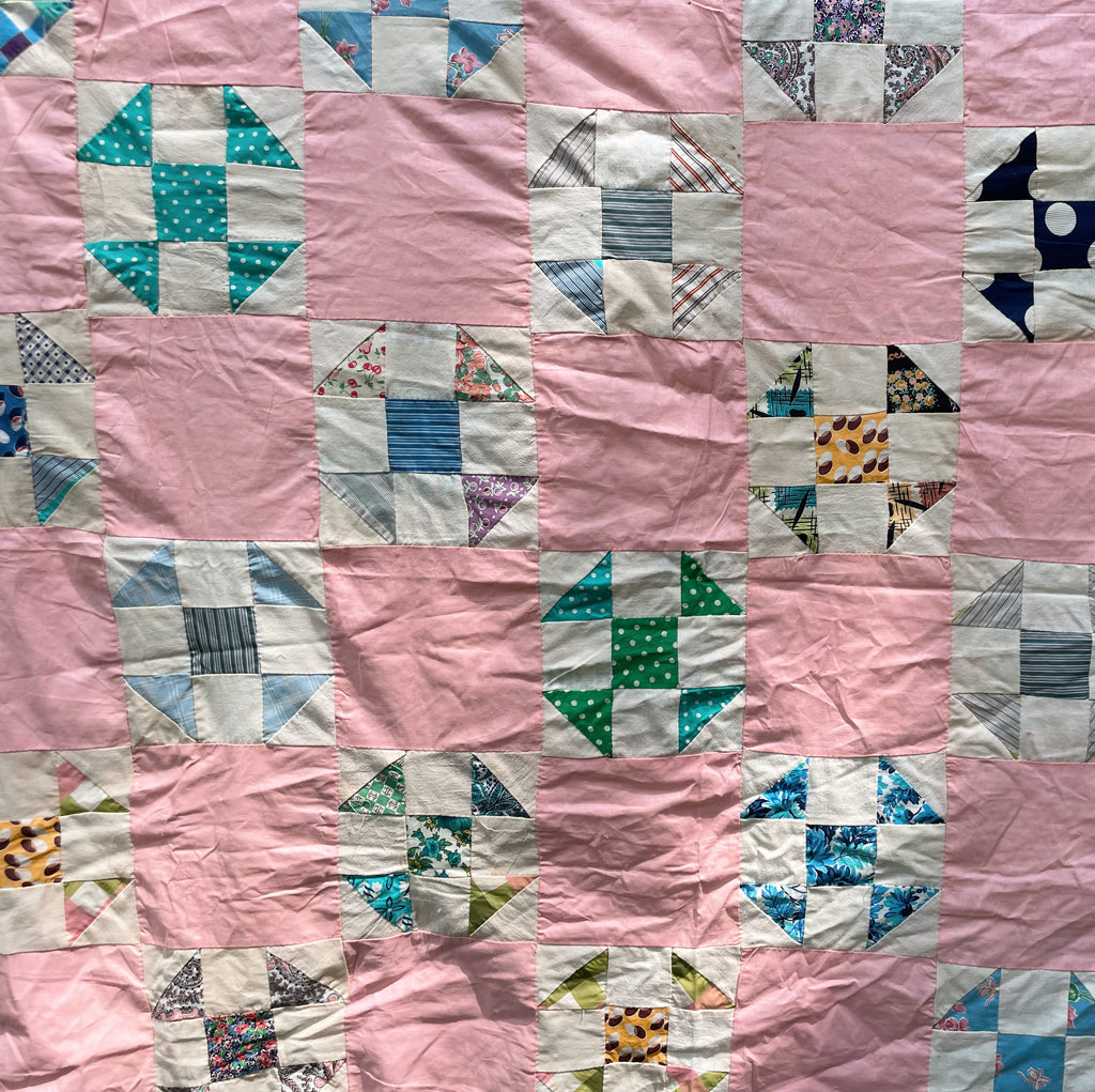 Sylvie | Vintage Pink Shoo Fly Quilt Top
