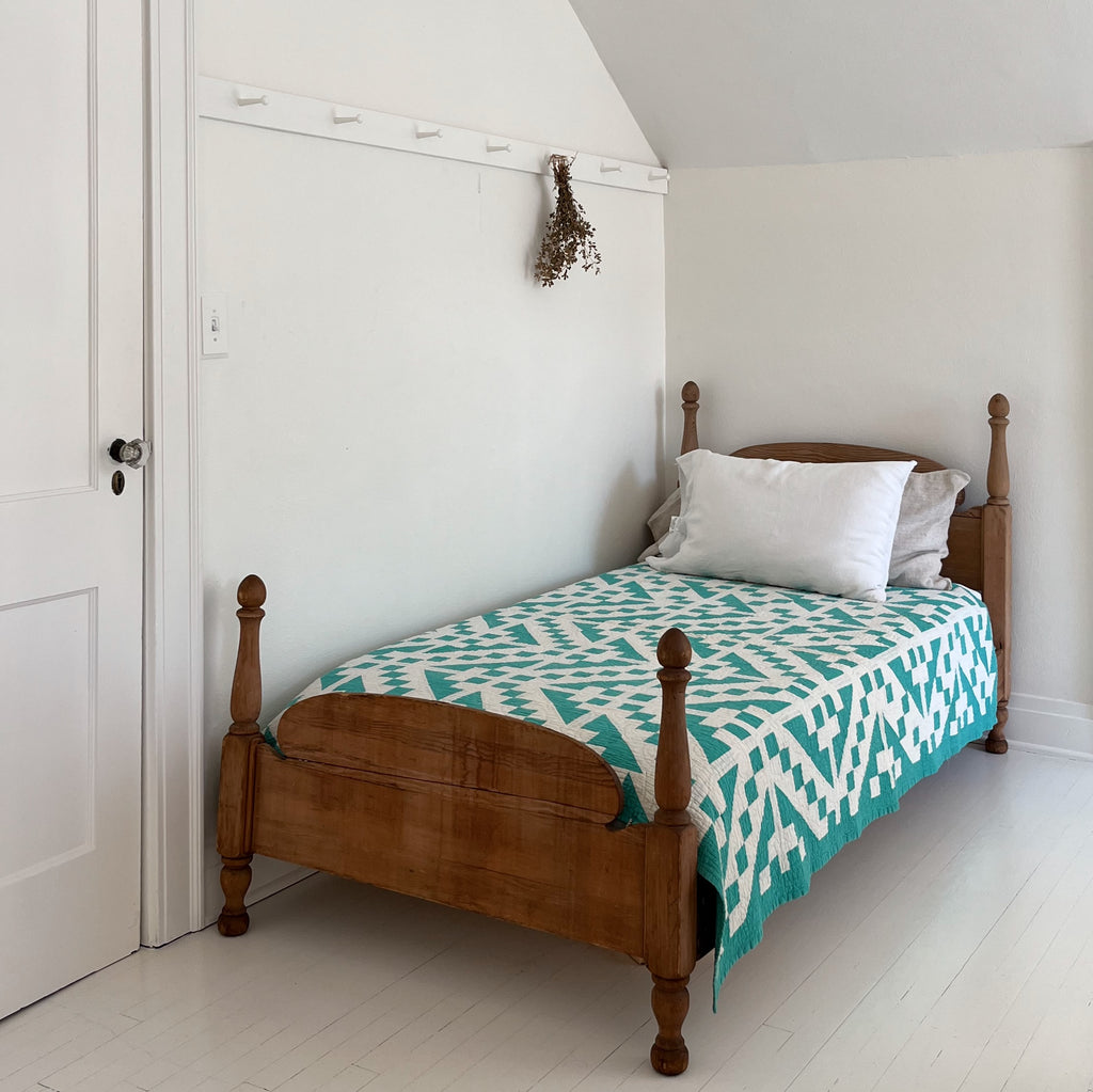 Vintage Turquoise Geometric Quilt