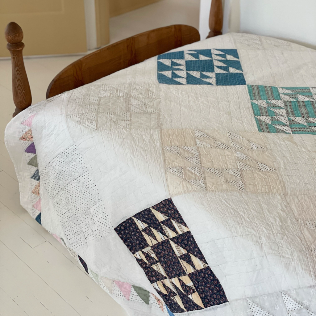 Vintage Flying Geese Patchwork Quilt