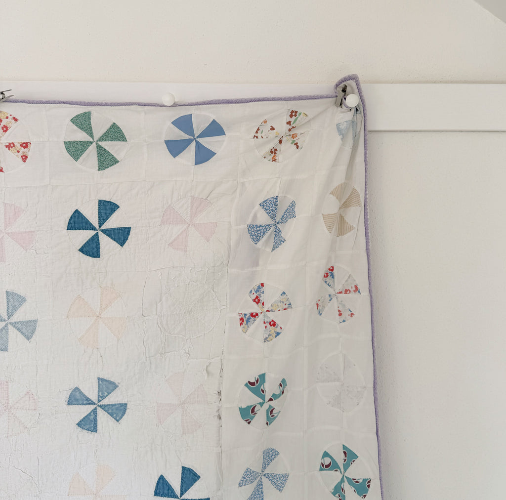 Vintage Spinning Tops Lap Quilt