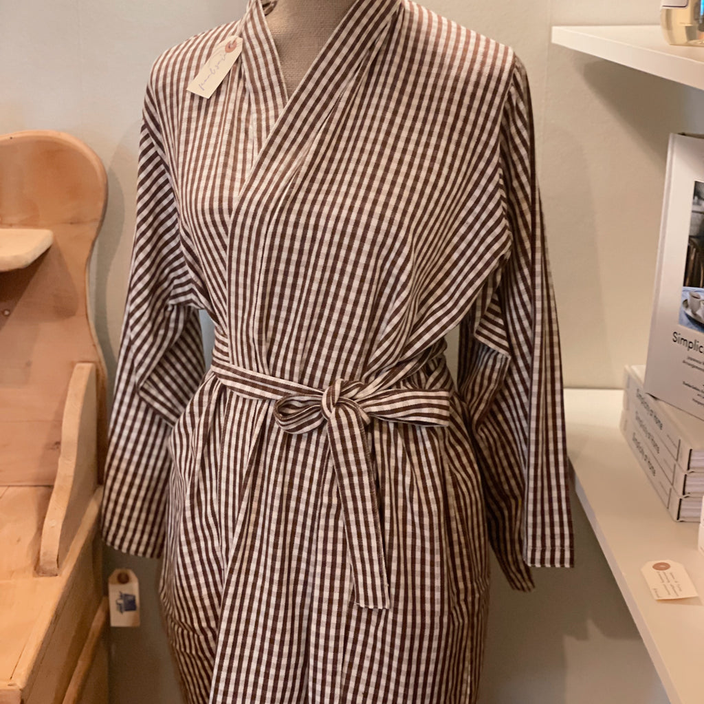 Cotton Gingham Kimono Robe