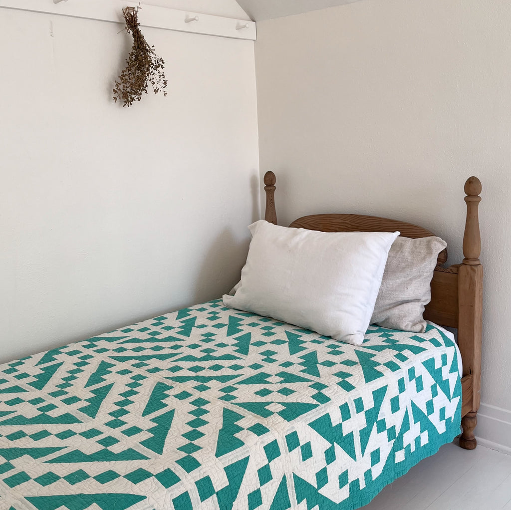 Vintage Turquoise Geometric Quilt