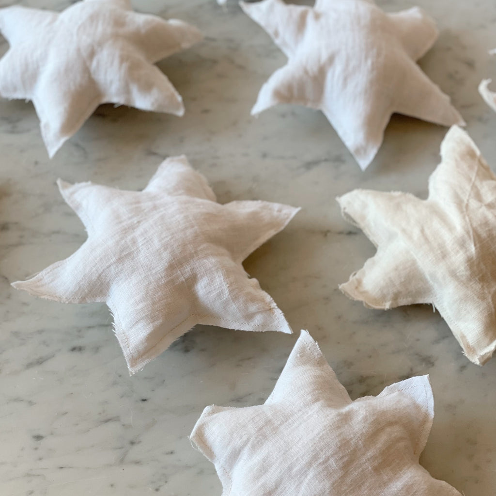 Plush Linen Star Ornament