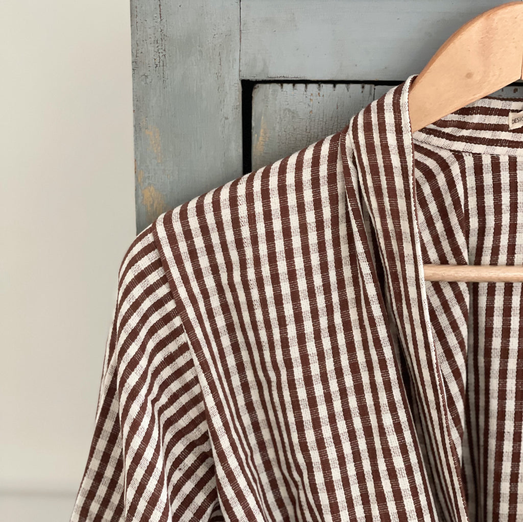 Cotton Gingham Kimono Robe