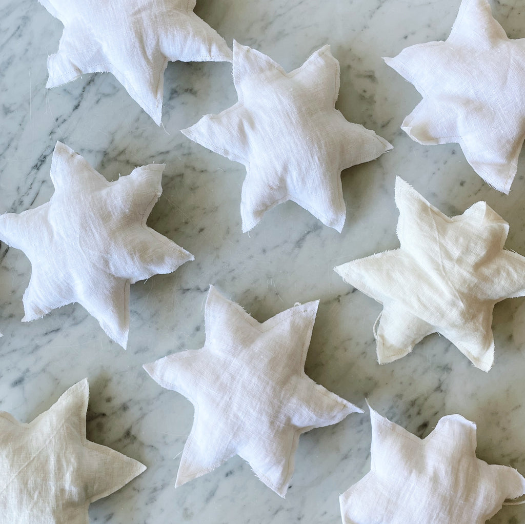 Plush Linen Star Ornament