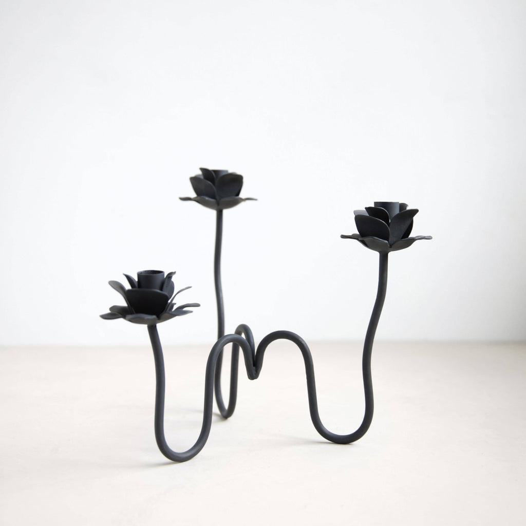 Iron Floral Candelabra