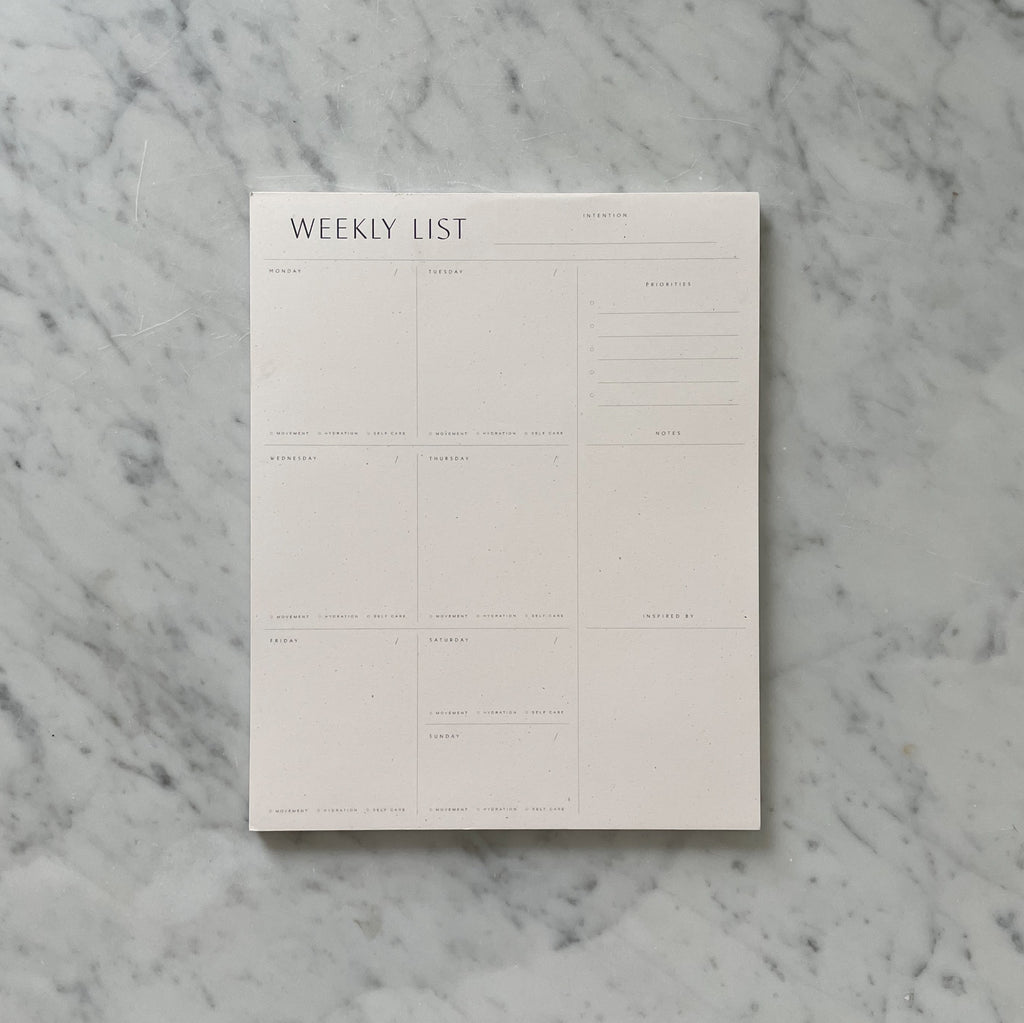 Weekly List Pad
