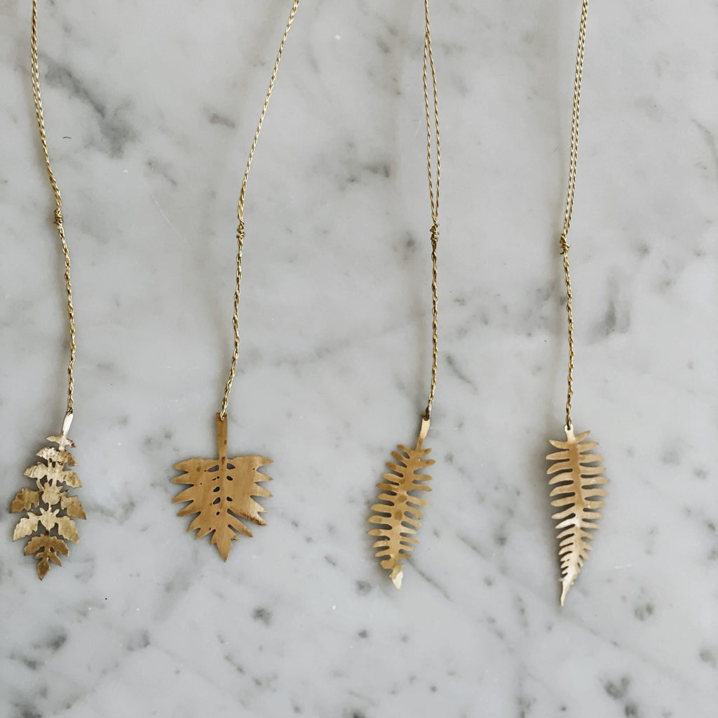 Wabi-Sabi Brass Leaf Ornaments