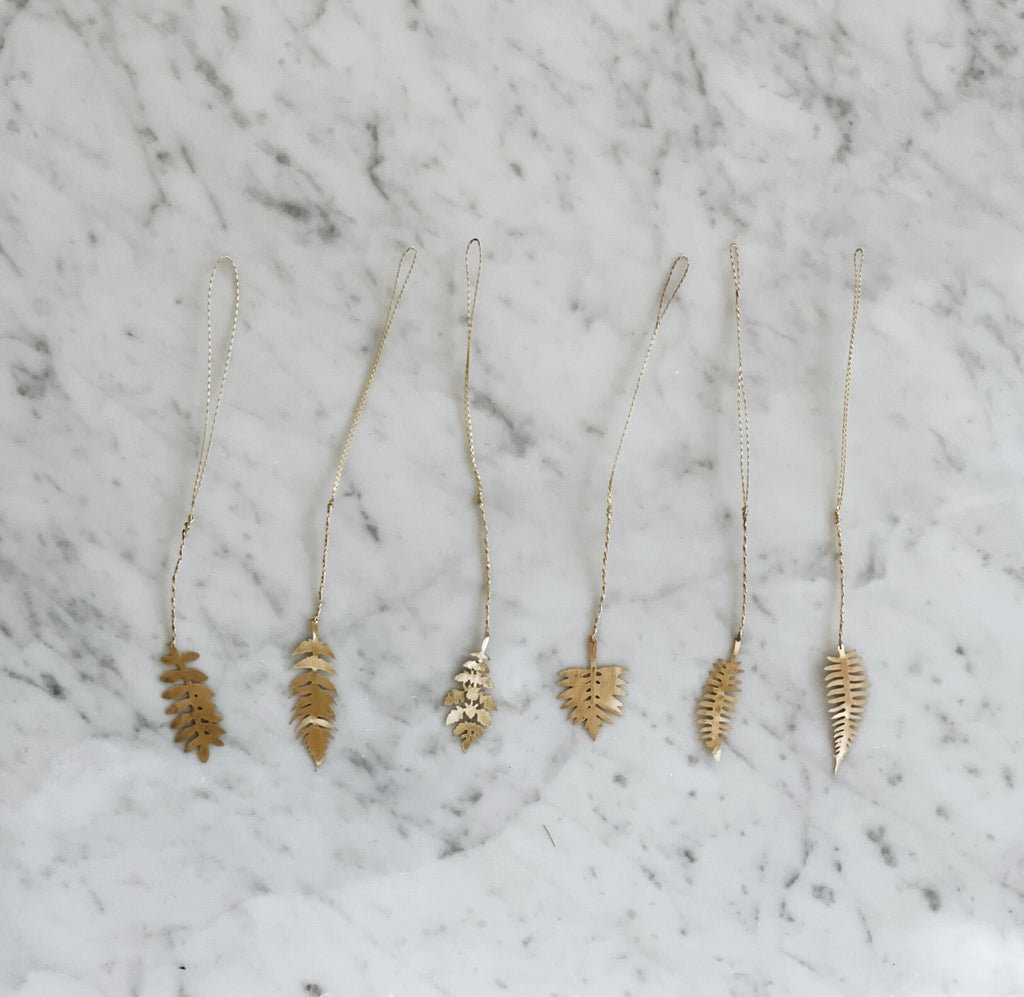 Wabi-Sabi Brass Leaf Ornaments