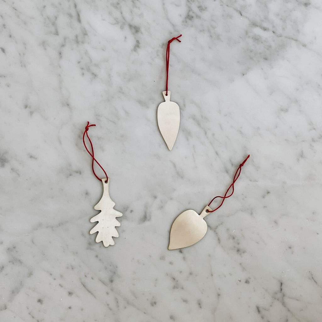 Silver Leaf Ornaments