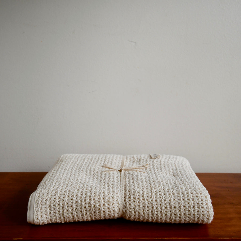 Knit Ivory Baby Blanket
