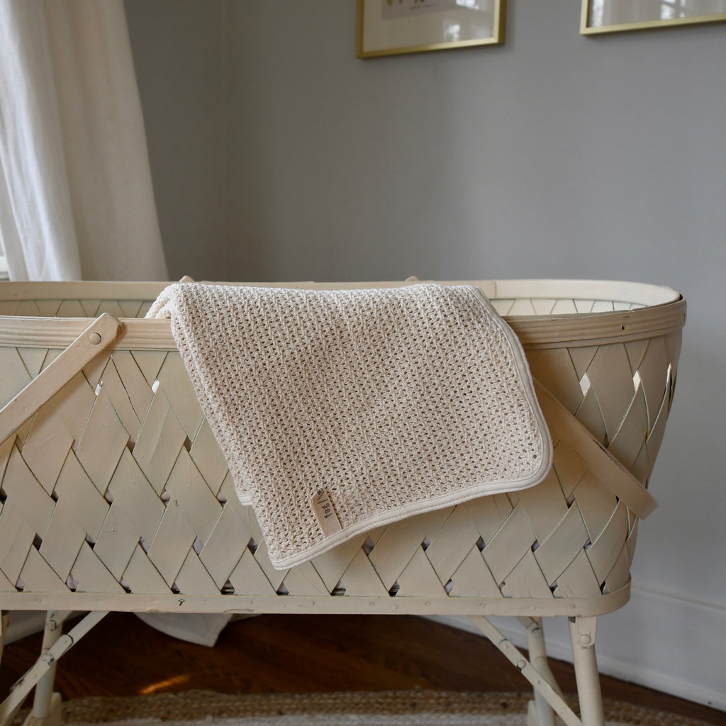 Knit Ivory Baby Blanket