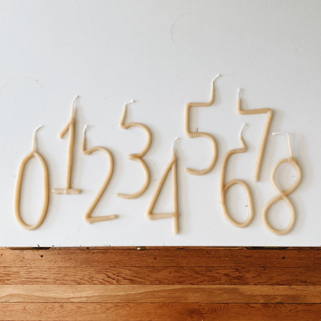 Beeswax Number Candles