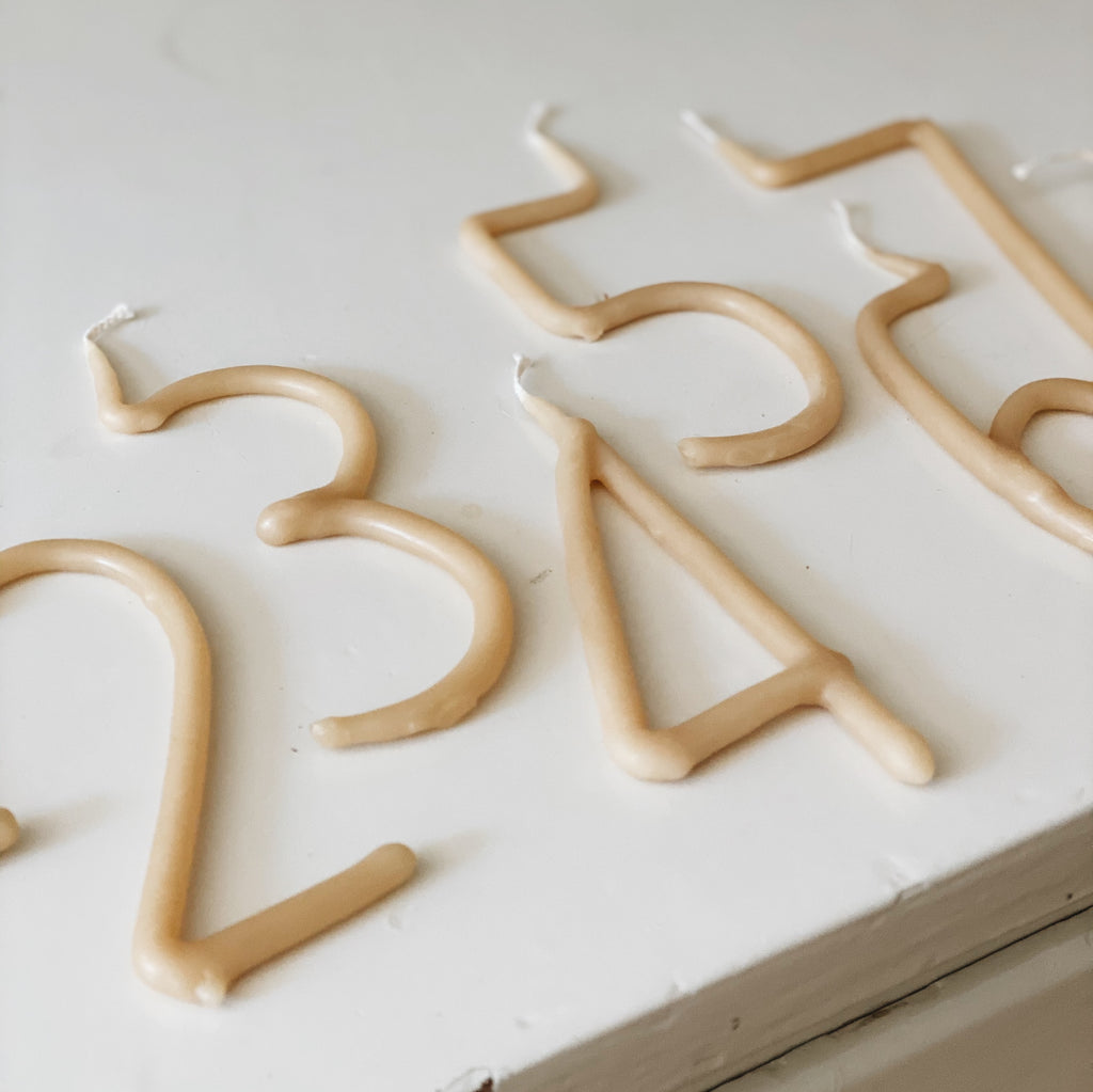 Beeswax Number Candles