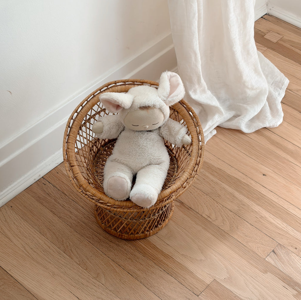 Toy-Sized Vintage Rattan Barrel Chair