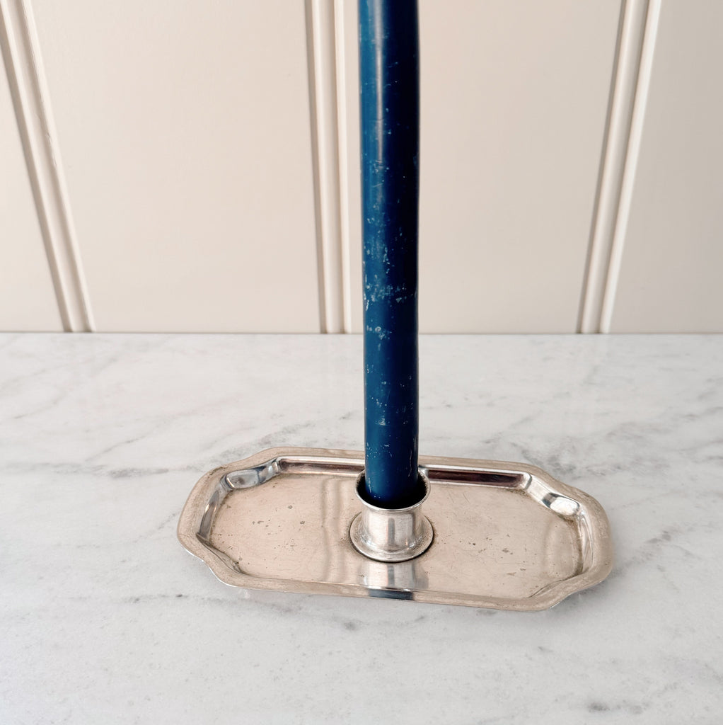 Silver-Plated Candleholder Tray