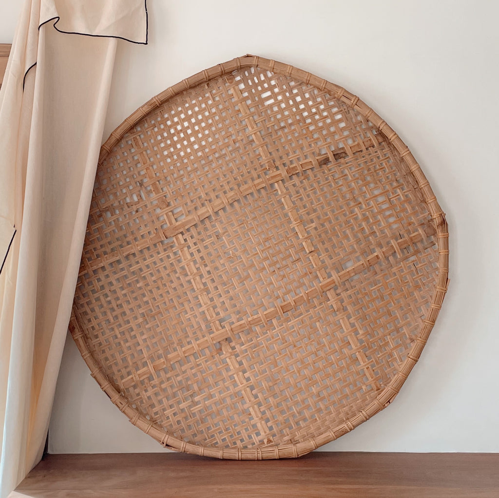Vintage Bamboo Winnowing Basket