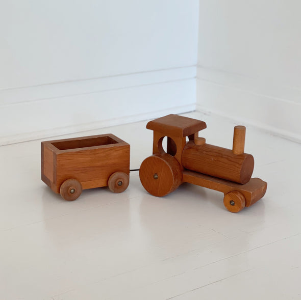 Handmade Wooden Train and Gondola Car